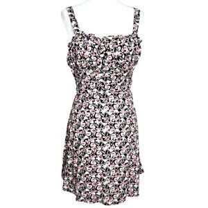 Triixxi Womens Dress Plus Size XL Floral Print Ruffle Details Adjustable Straps